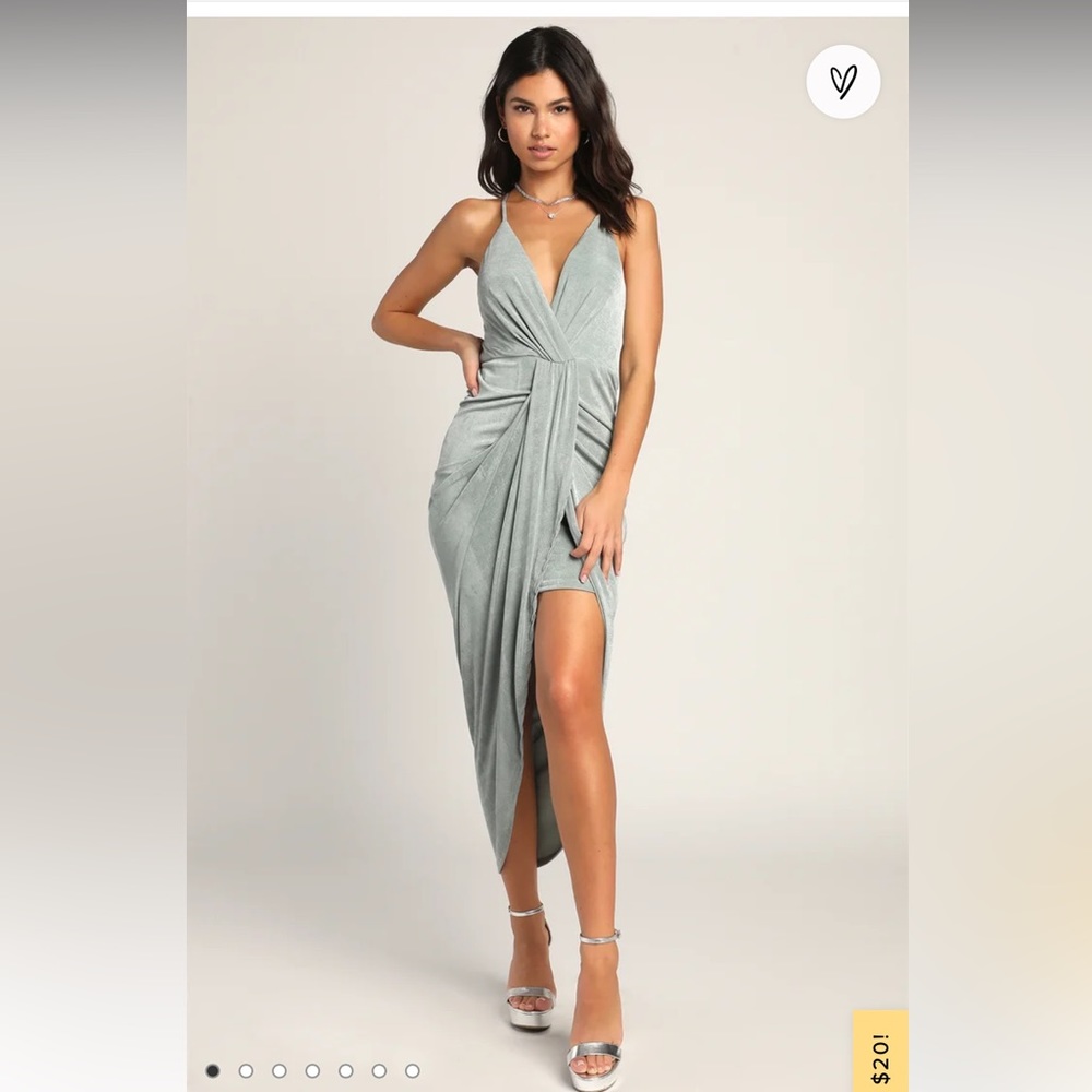 Dreamy Date Sage Blue Midi Dress